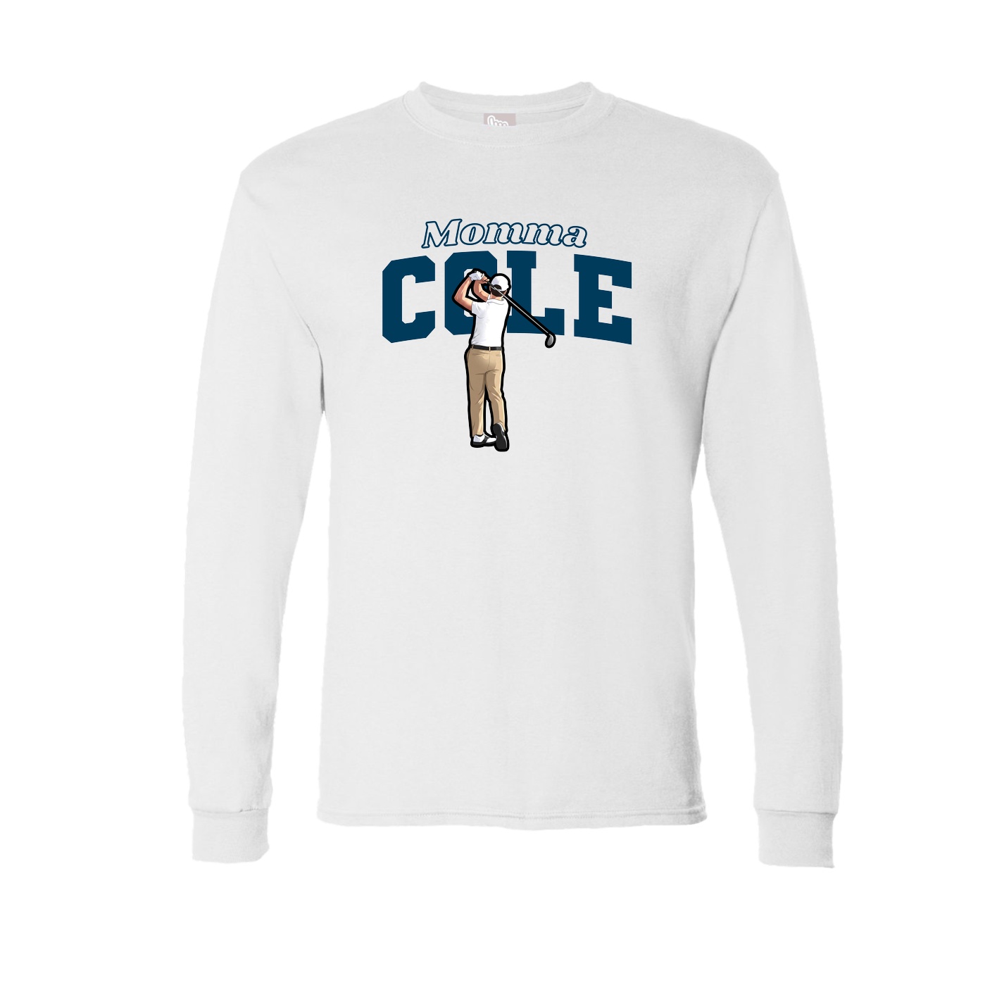 Long Sleeve Tee — Mothers Day Block in White