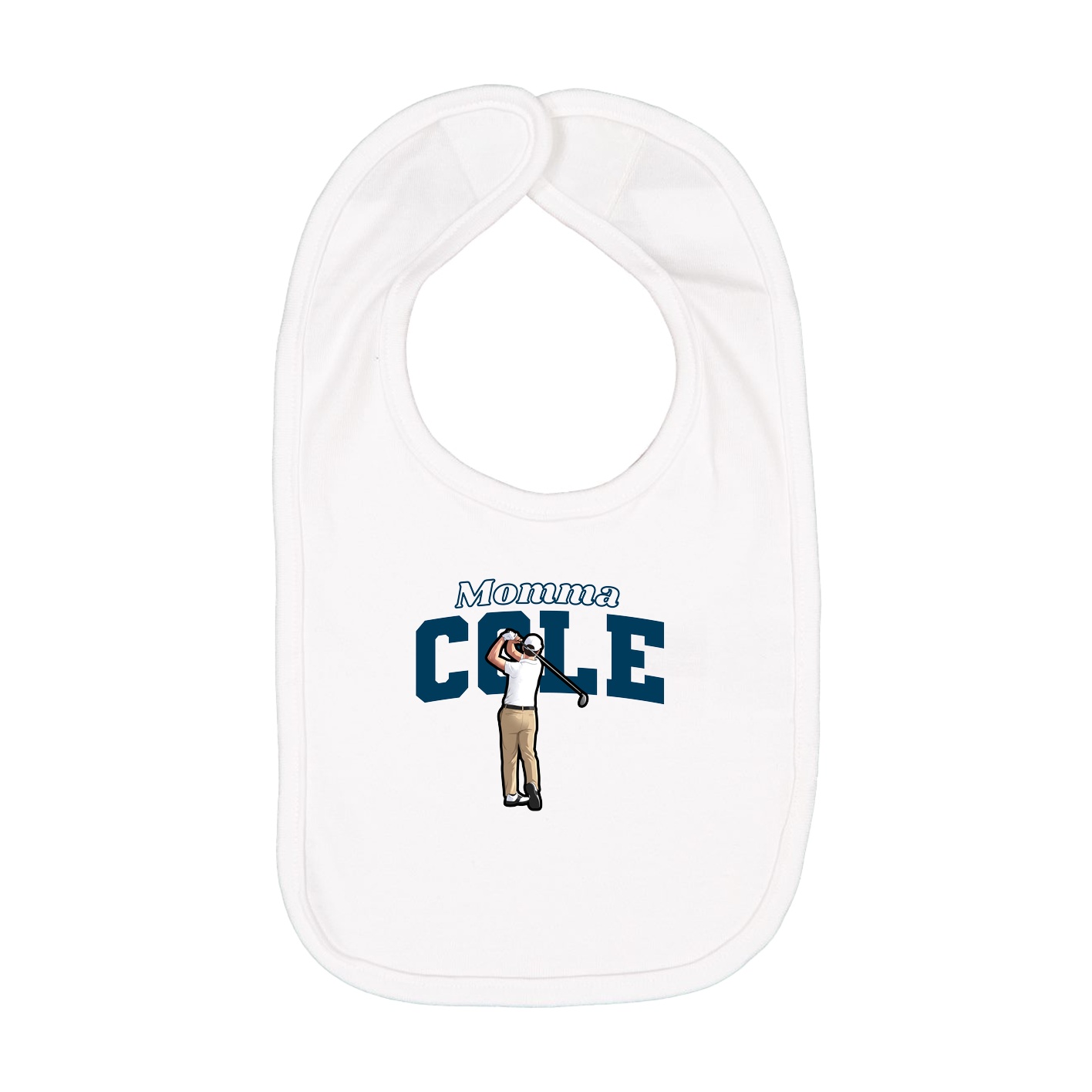Infant Bib — Mothers Day Block in White