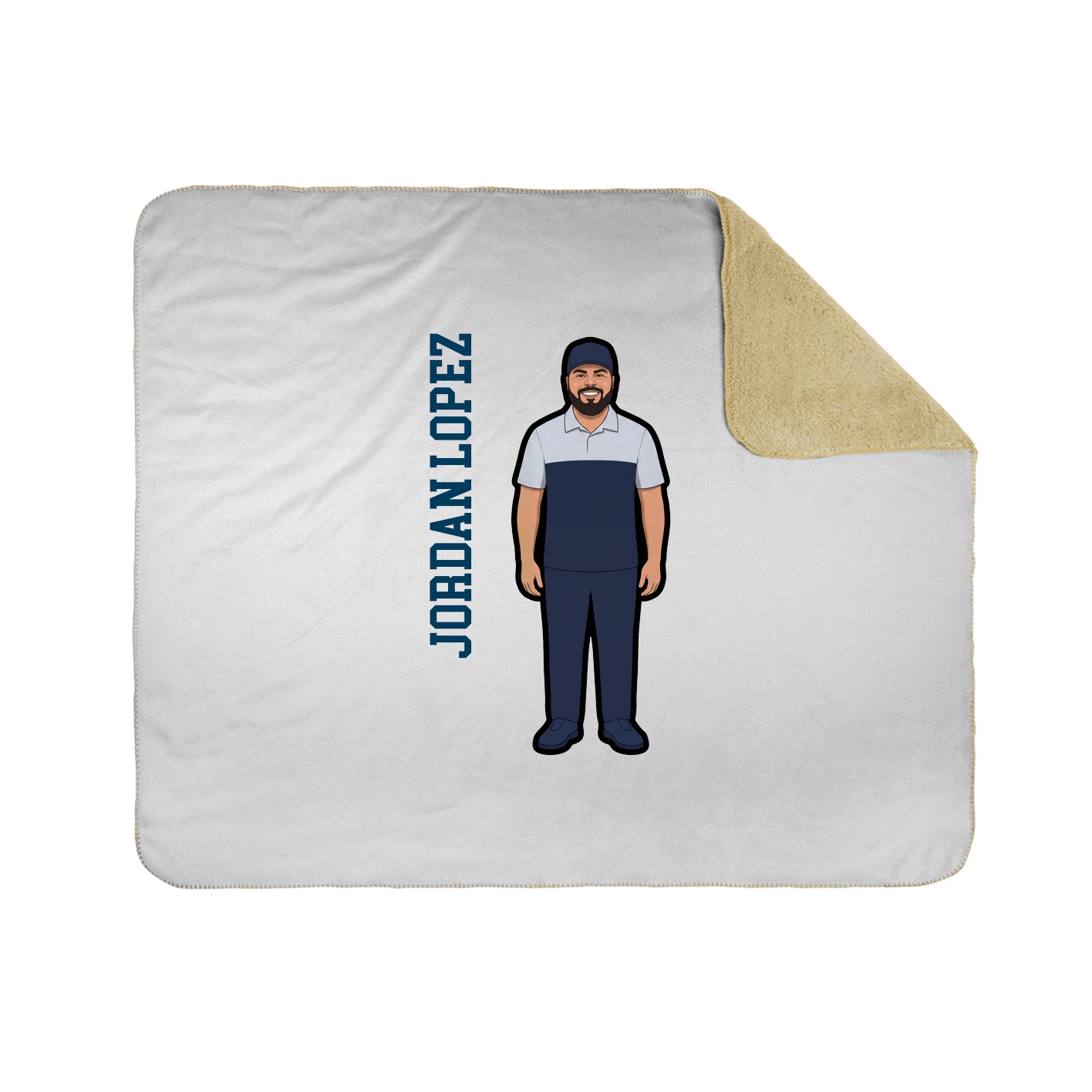 Throw Blanket — Name Vertical in White