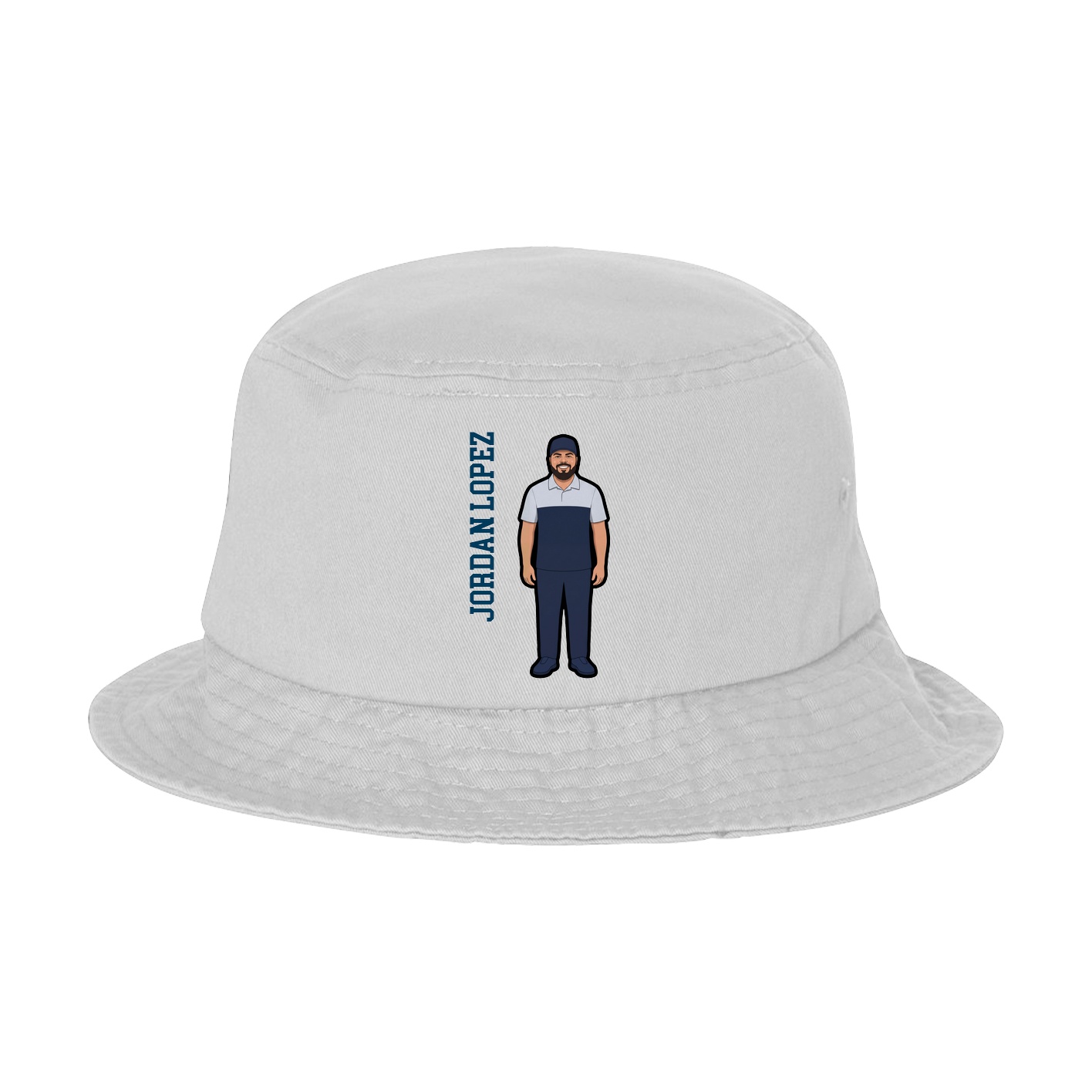 Bucket Cap — Name Vertical in White