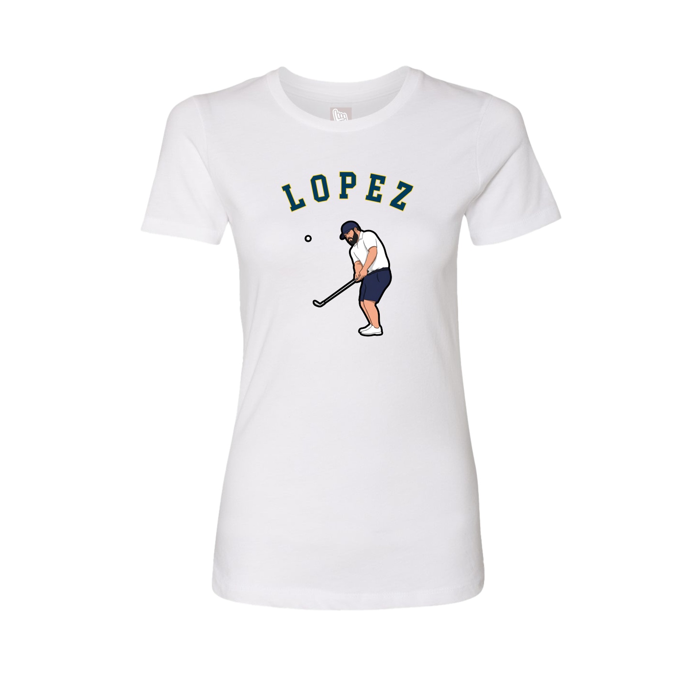 Fitted Women's Tee — Shirsey Arch in White