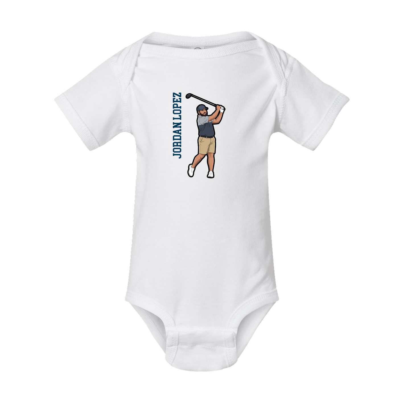 Baby Onesie — Name Vertical in White