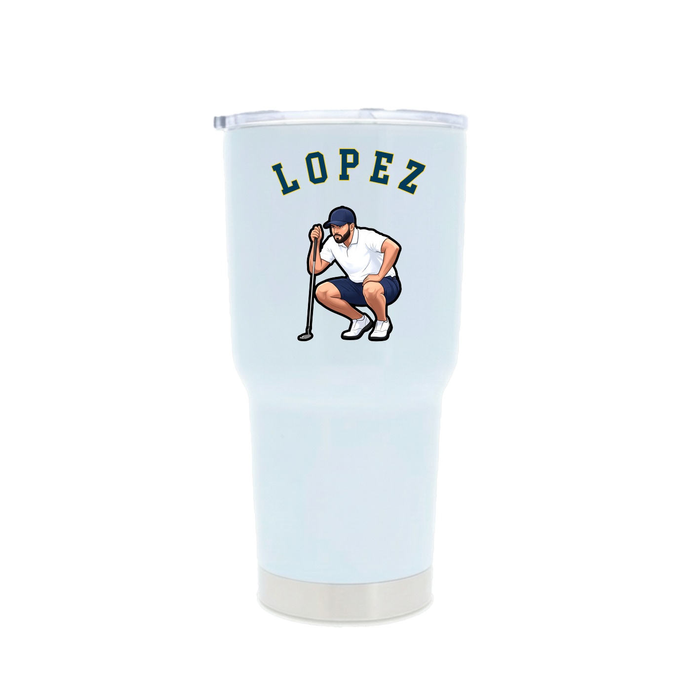 30oz Stainless Steel Tumbler — Shirsey Arch in White