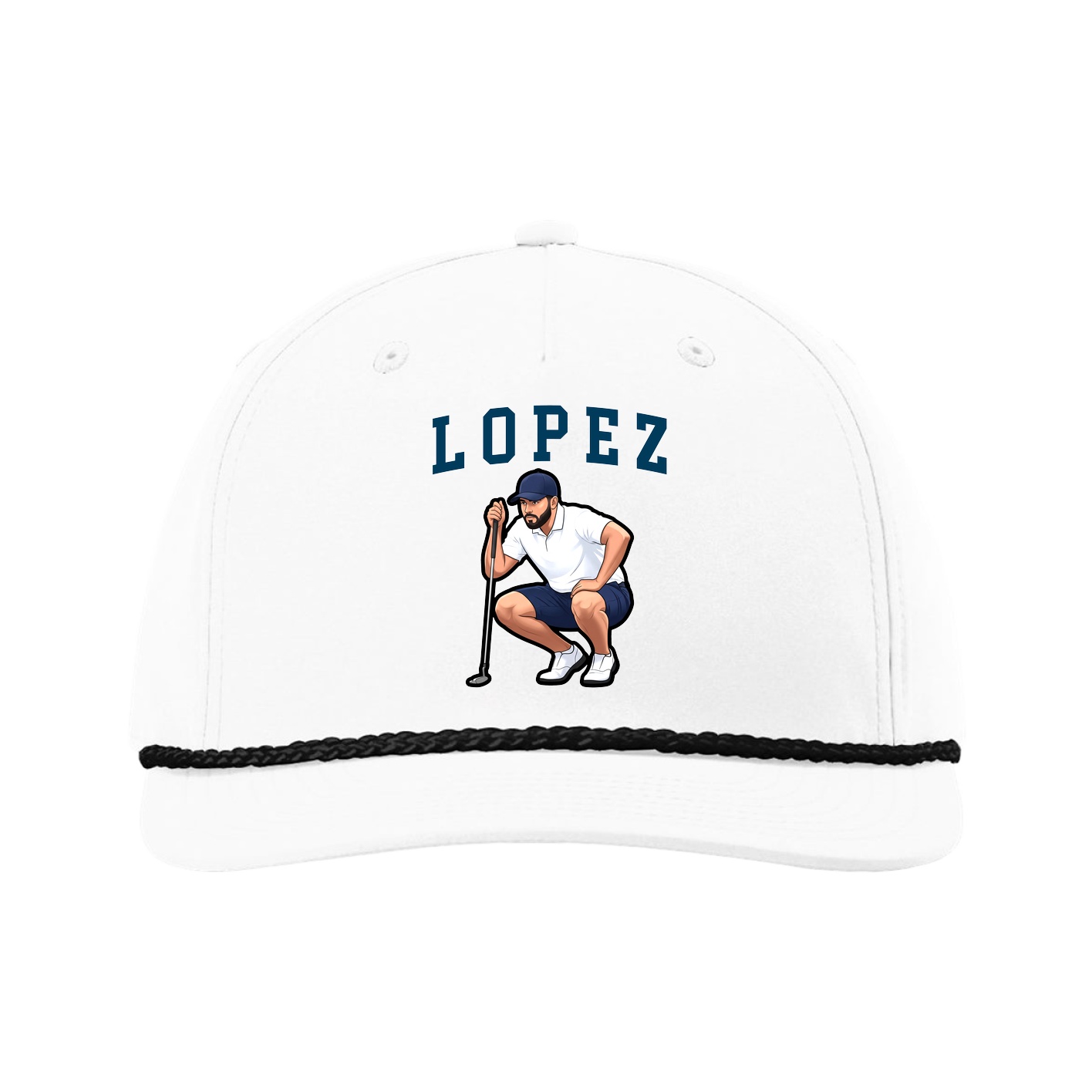 Five-Panel Classic Rope Cap — Shirsey in White
