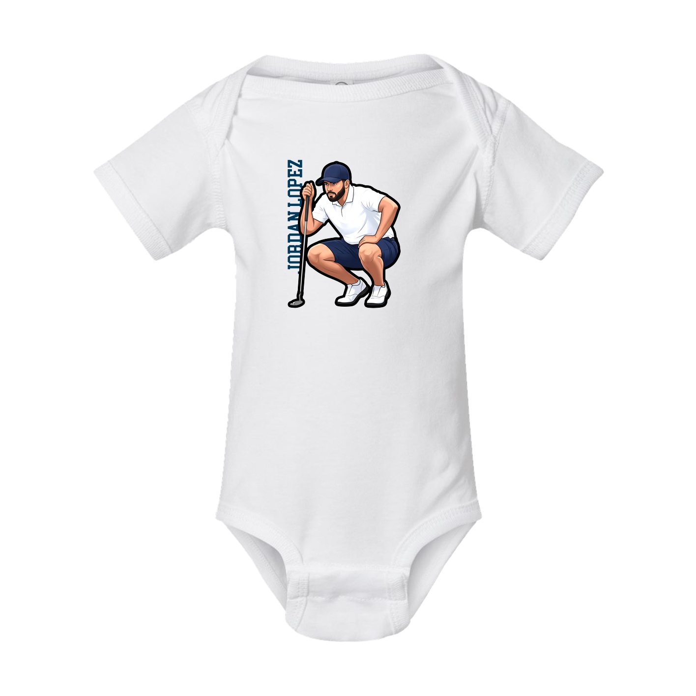 Baby Onesie — Name Vertical in White