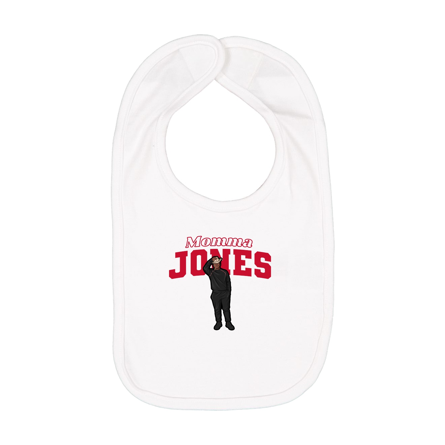 Infant Bib — Mothers Day Block in White