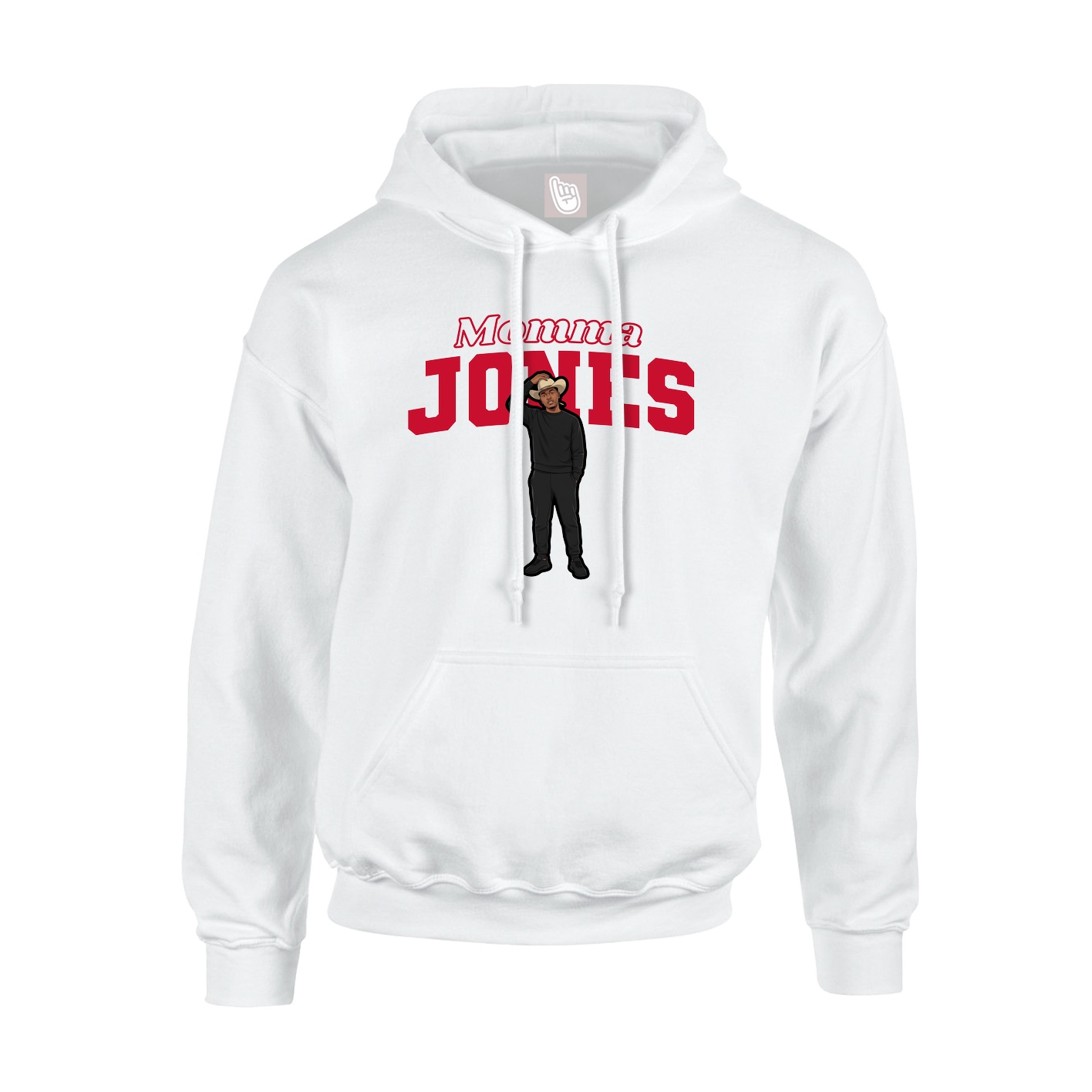 Youth Hoodie — Mothers Day Block in White
