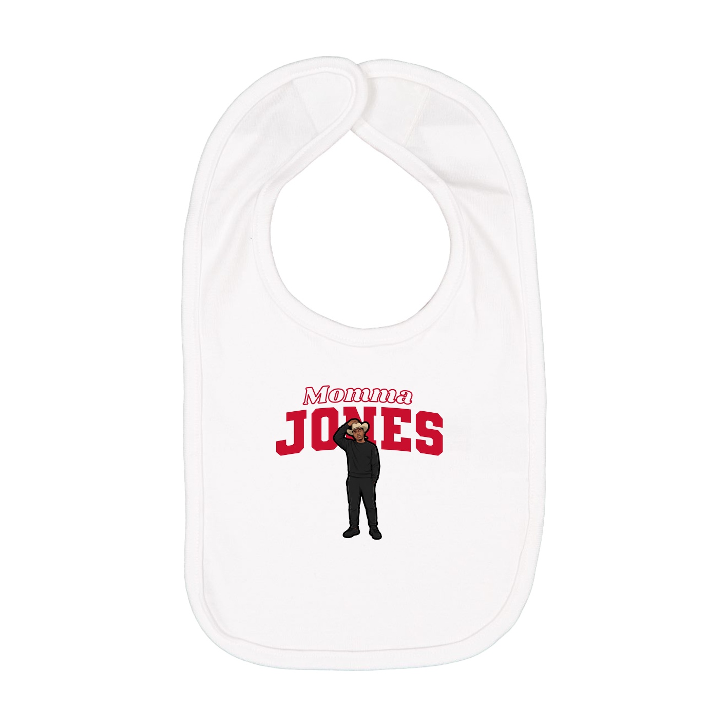 Infant Bib — Mothers Day Block in White