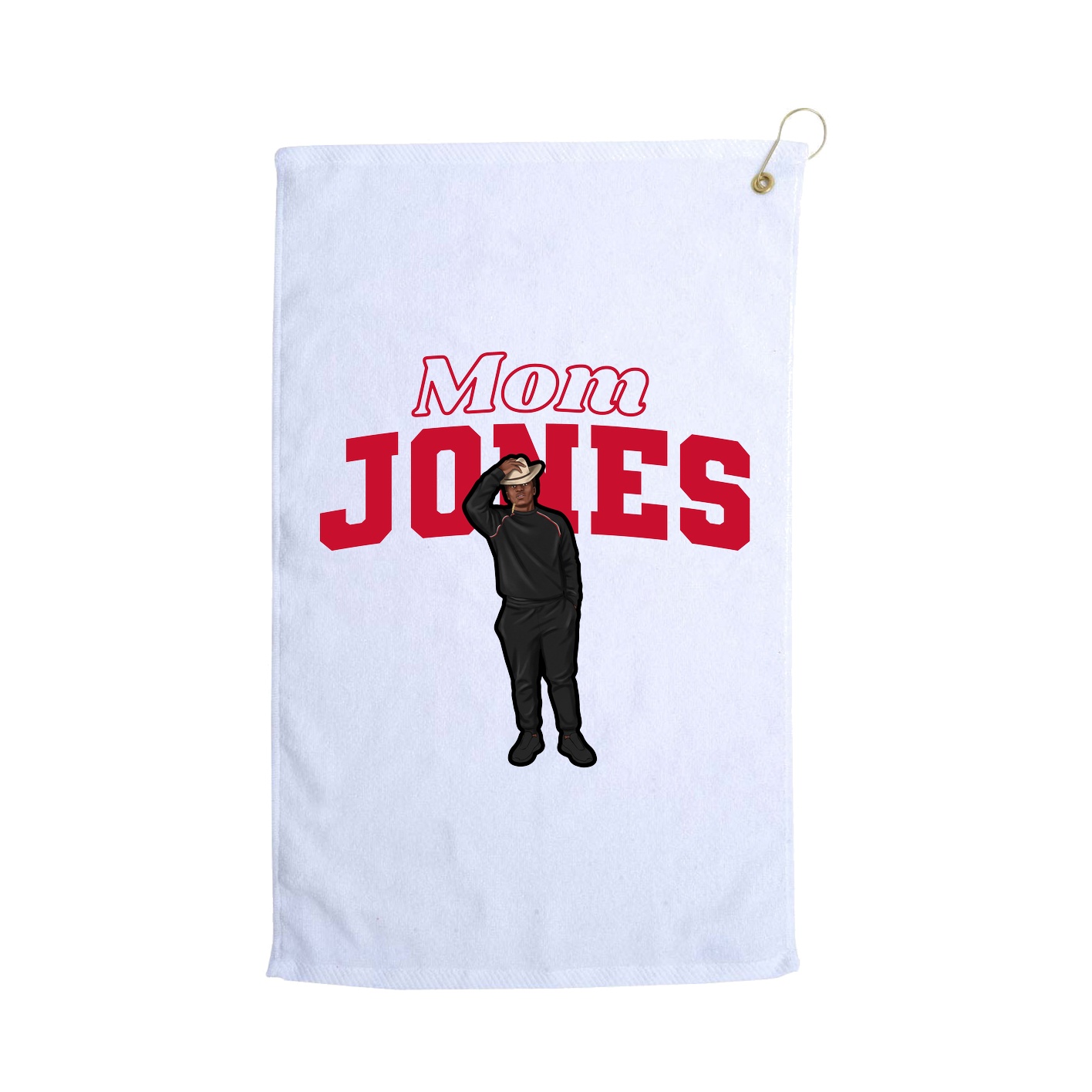 Golf Towel — Mothers Day Block in White