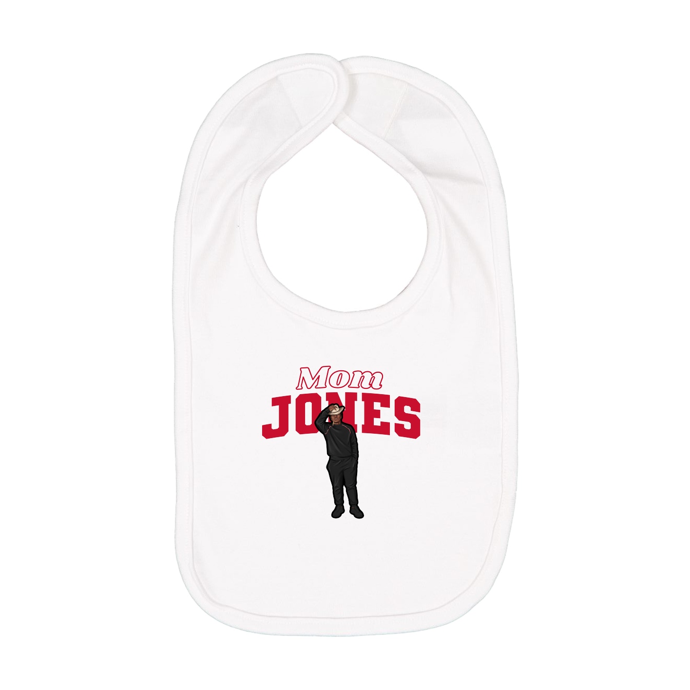 Infant Bib — Mothers Day Block in White