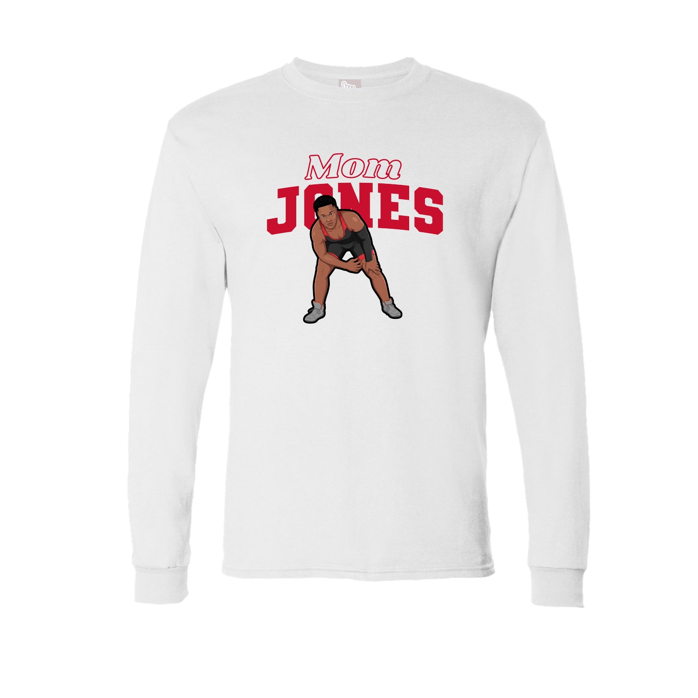 Long Sleeve Tee — Mothers Day Block in White