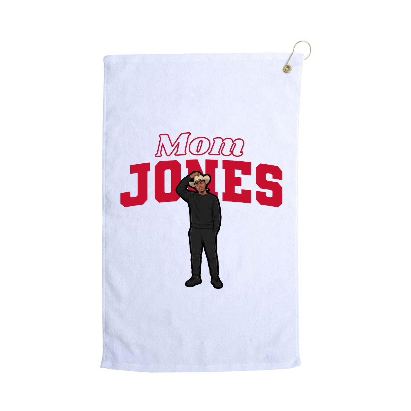 Golf Towel — Mothers Day Block in White
