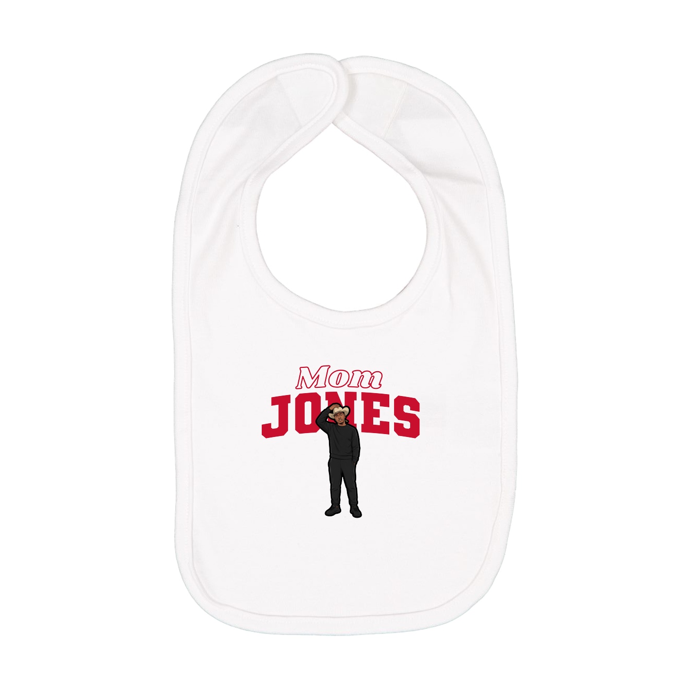 Infant Bib — Mothers Day Block in White