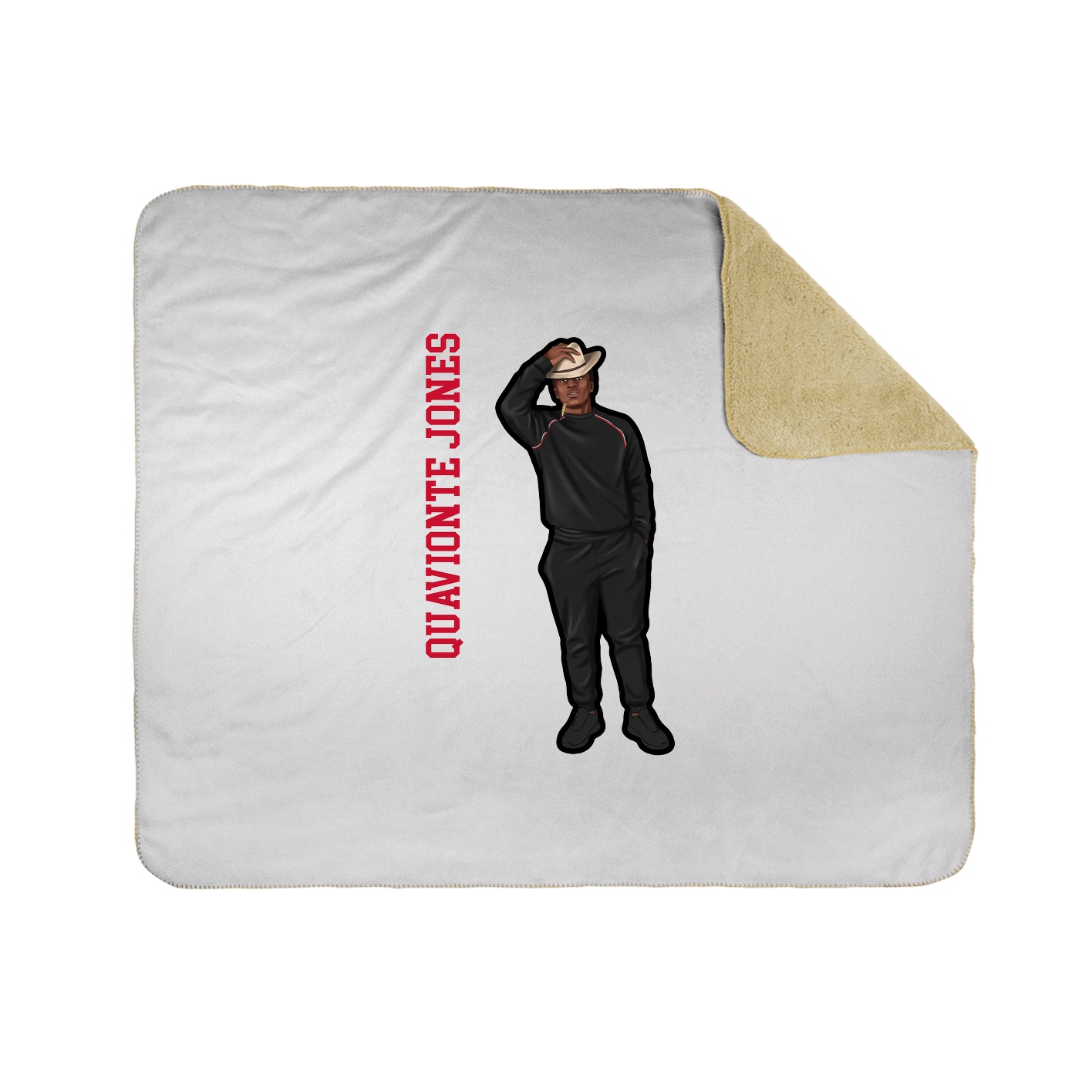 Throw Blanket — Name Vertical in White