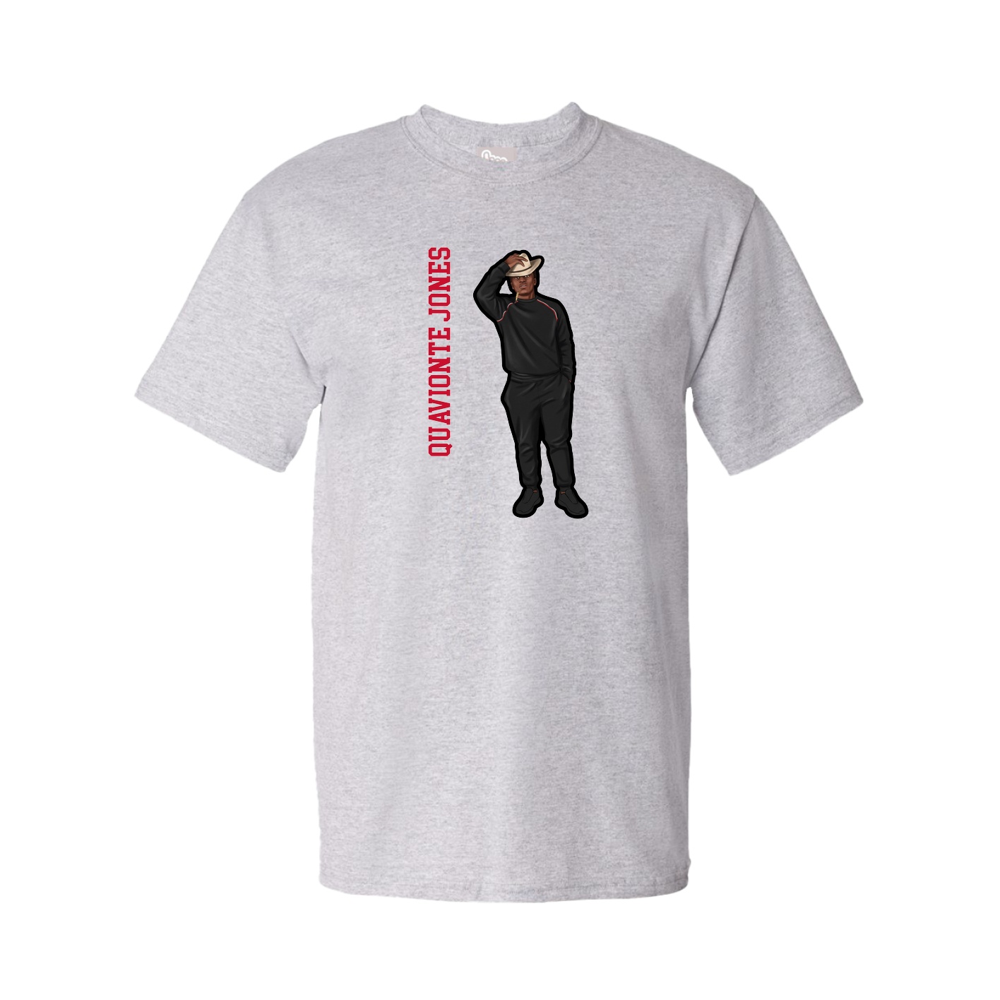 Youth Tee — Name Vertical in Grey