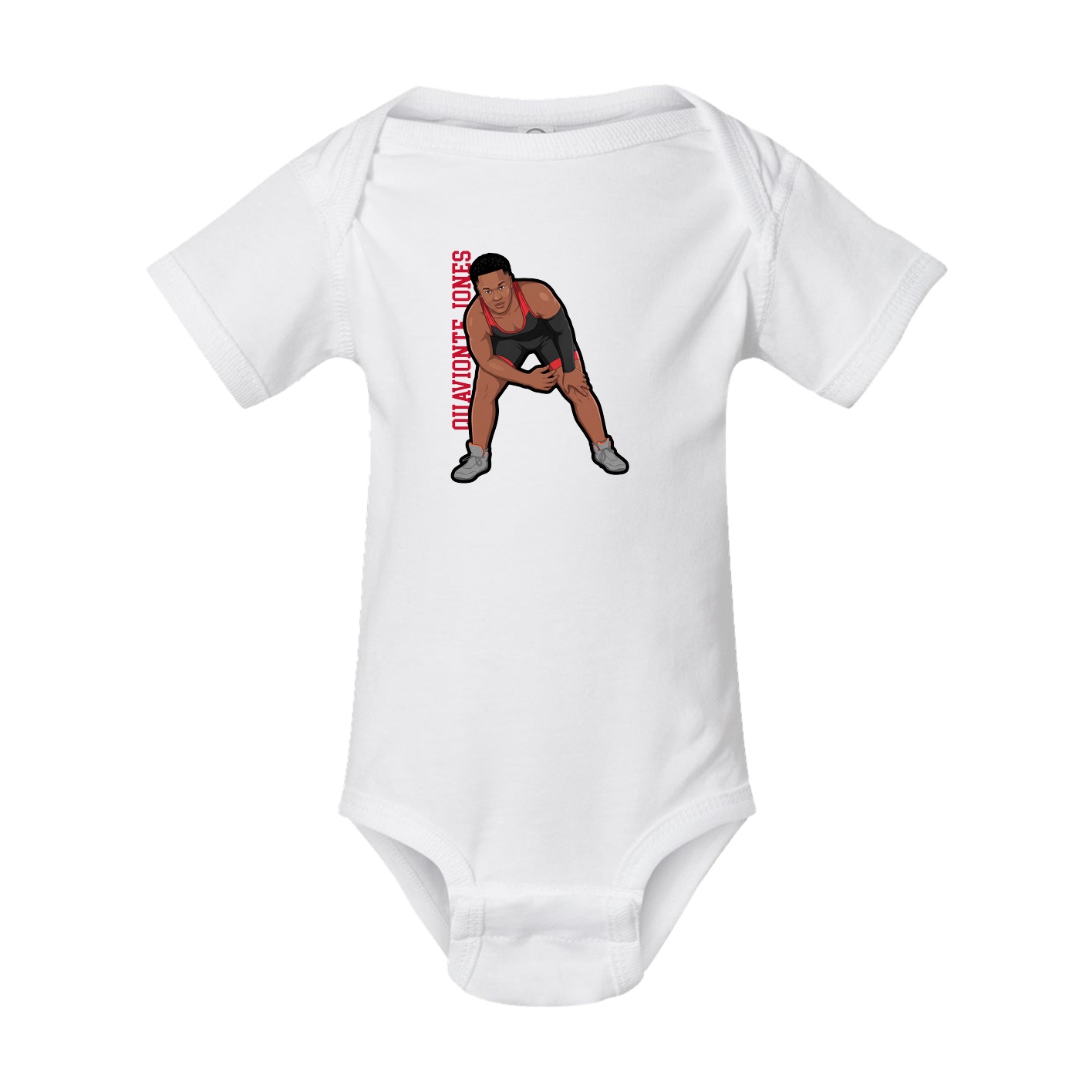 Baby Onesie — Name Vertical in White