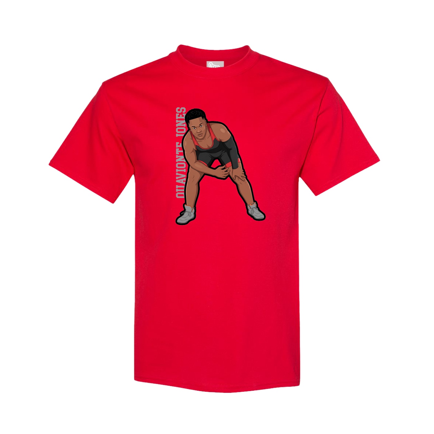 Tee — Name Vertical in Red