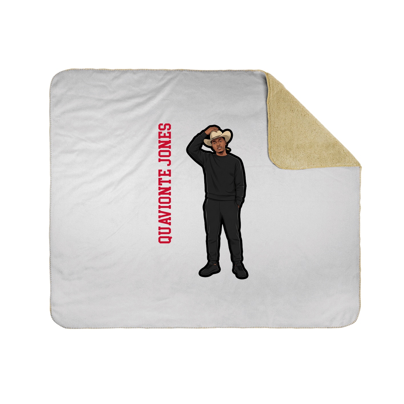 Throw Blanket — Name Vertical in White