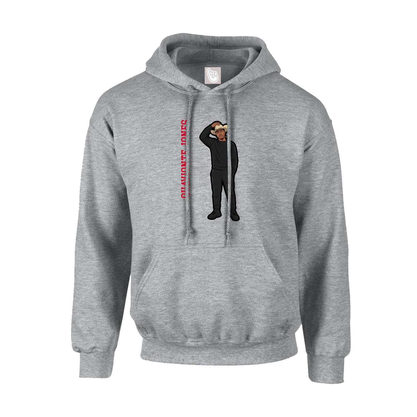 Hoodie — Name Vertical in Grey