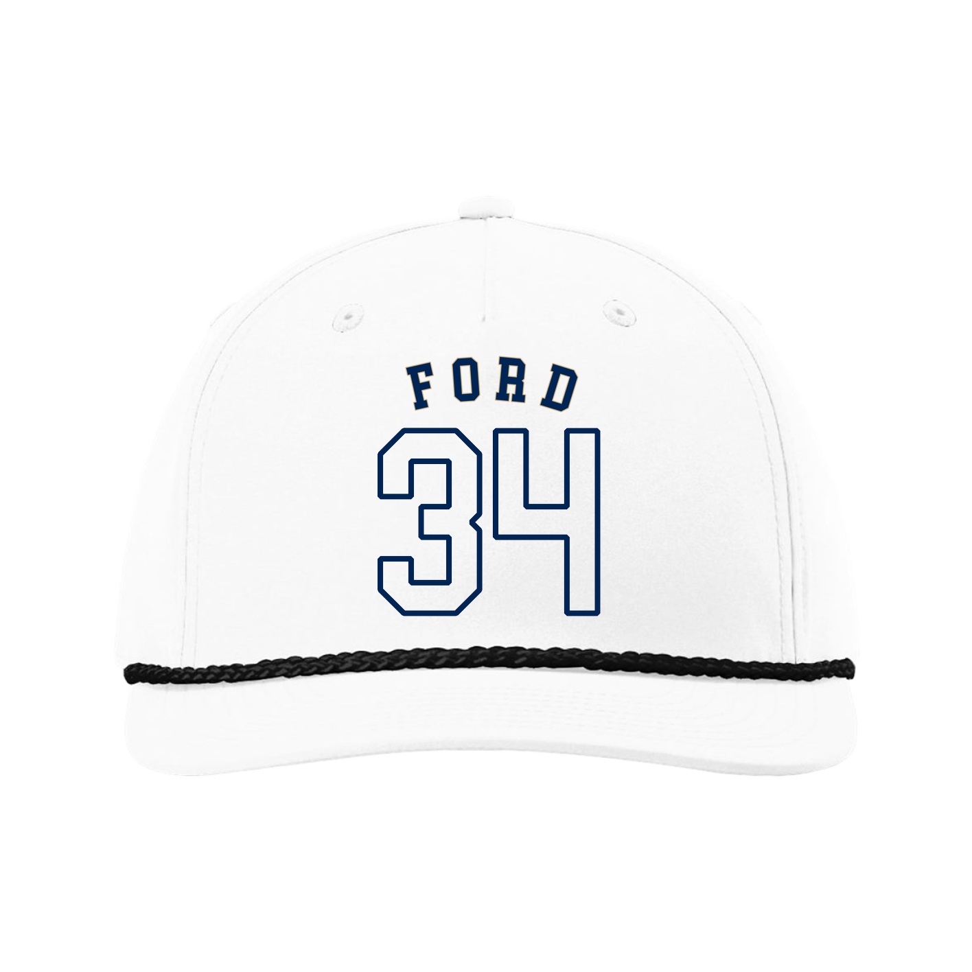 Five-Panel Classic Rope Cap — Shirsey Arch in White