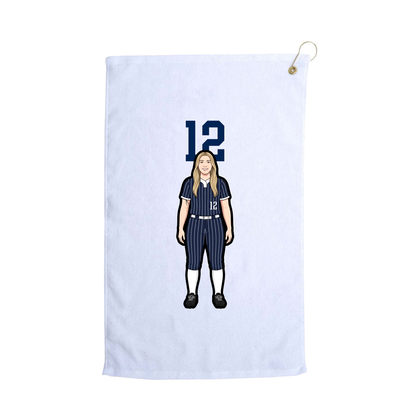 Golf Towel — Number Top in White