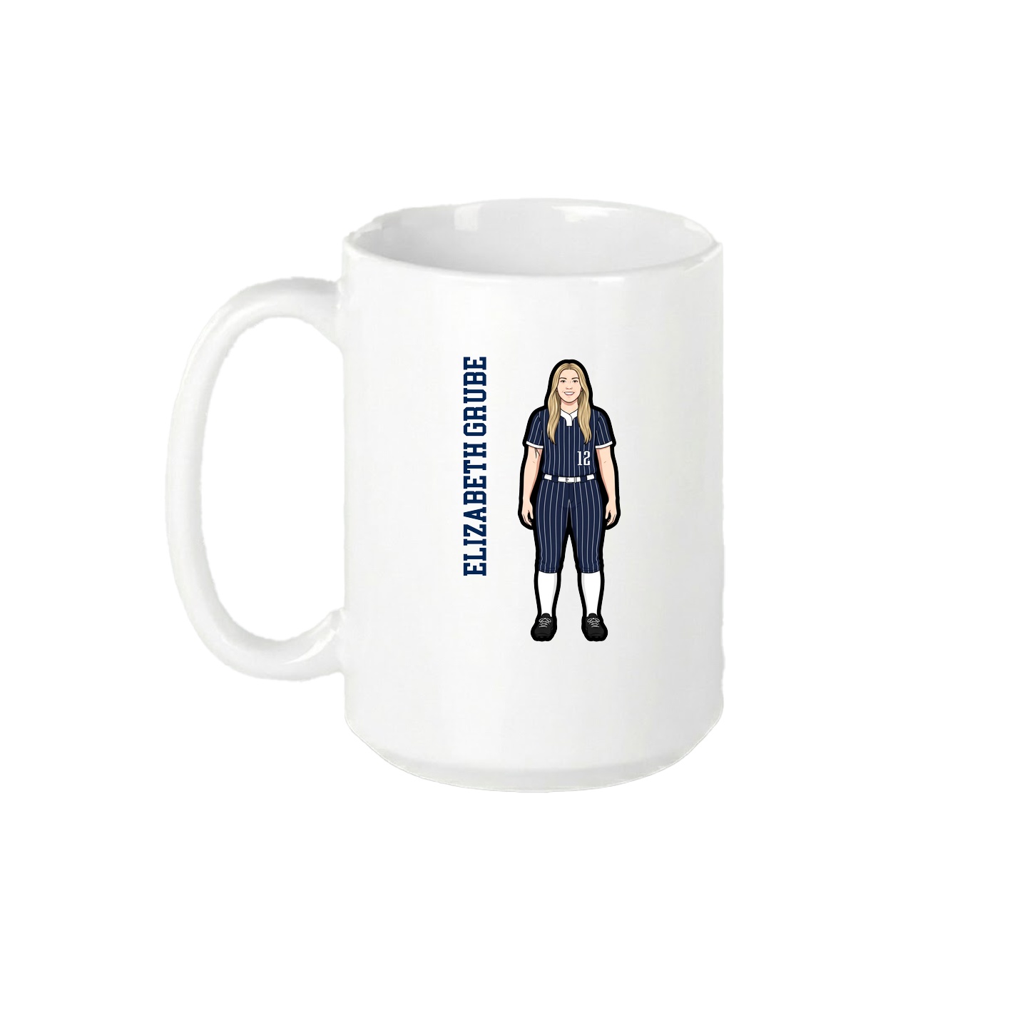 15oz Coffee Mug — Name Vertical in White