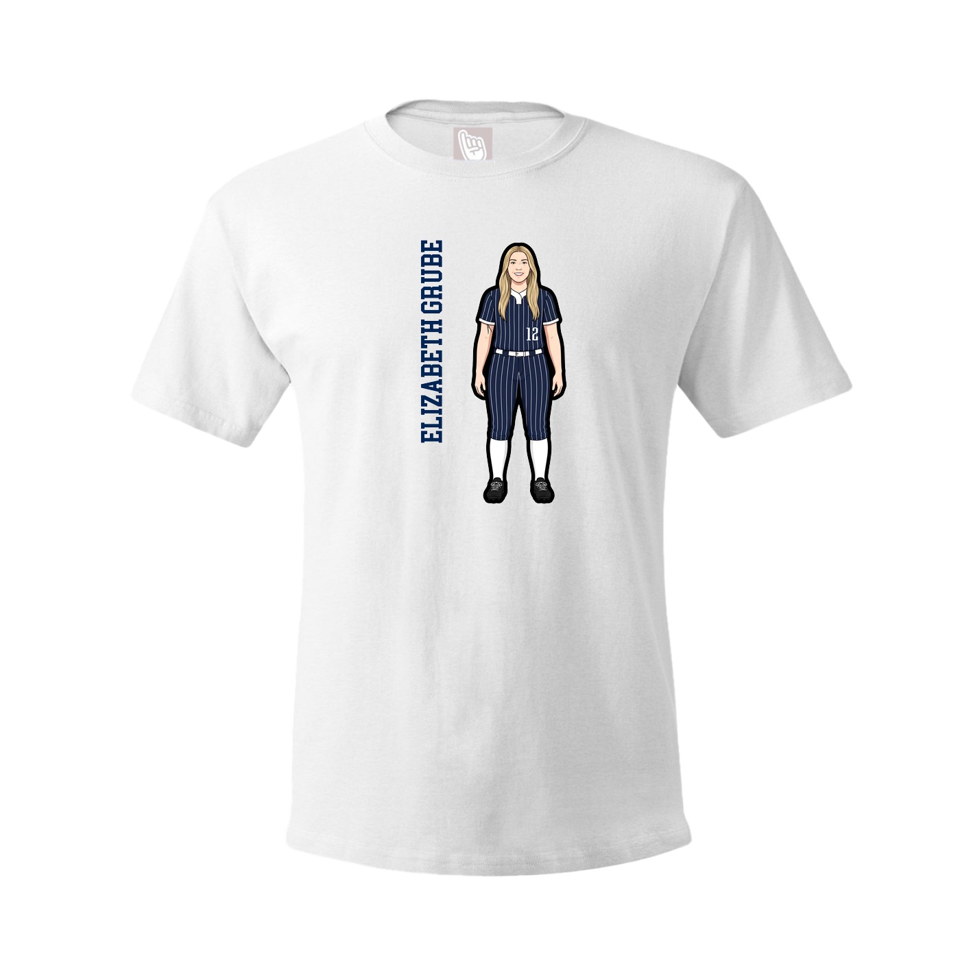Youth Tee — Name Vertical in White