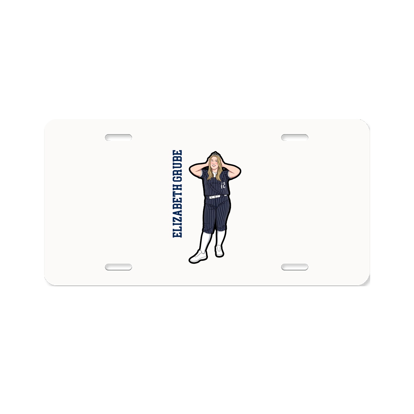 License Plate — Name Vertical in Classic