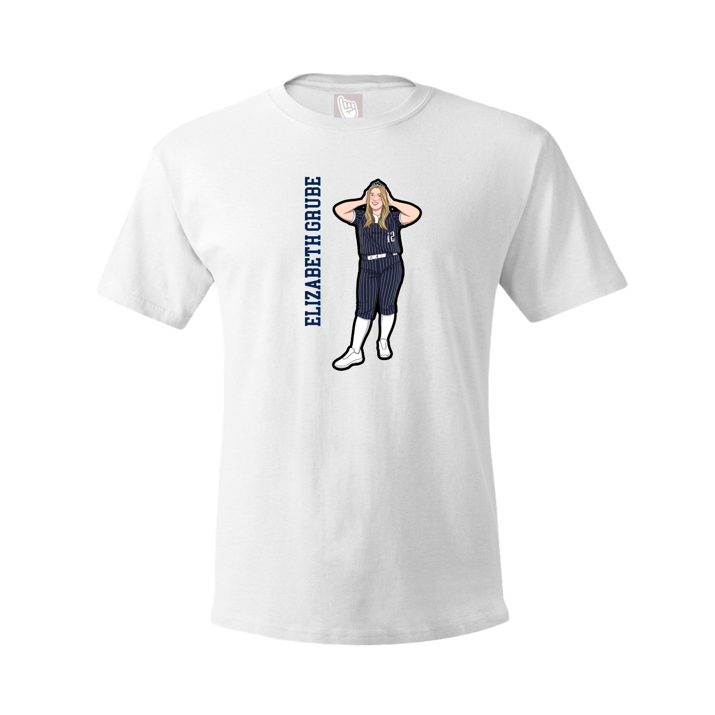 Tee — Name Vertical in White