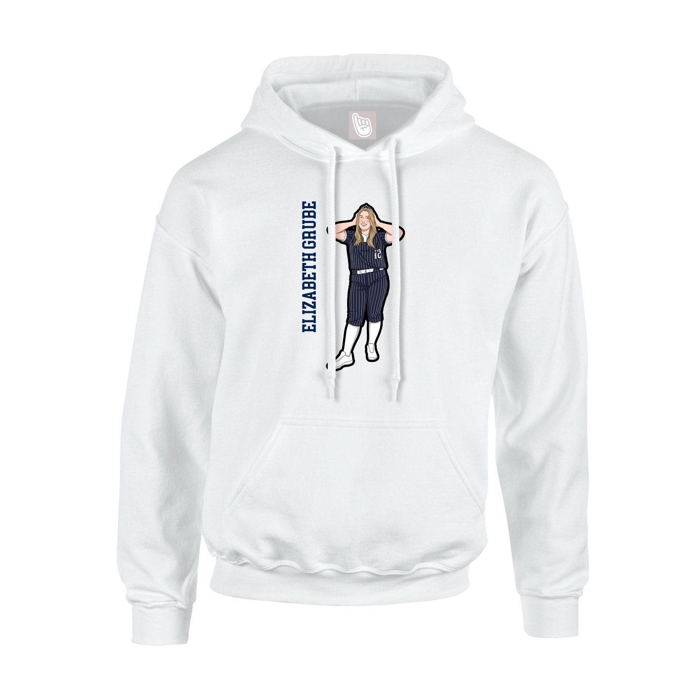 Youth Hoodie — Name Vertical in White
