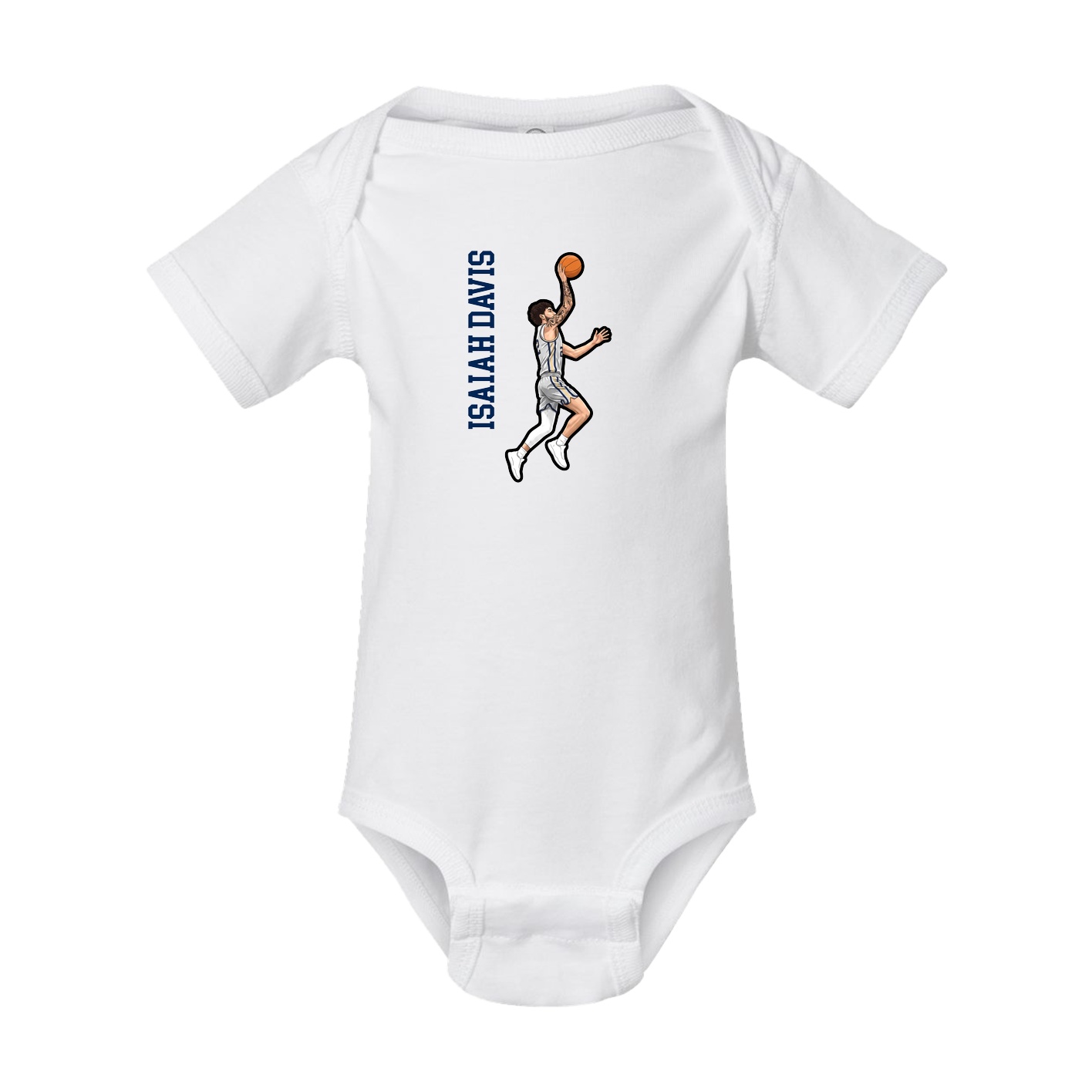 Baby Onesie — Name Vertical in White