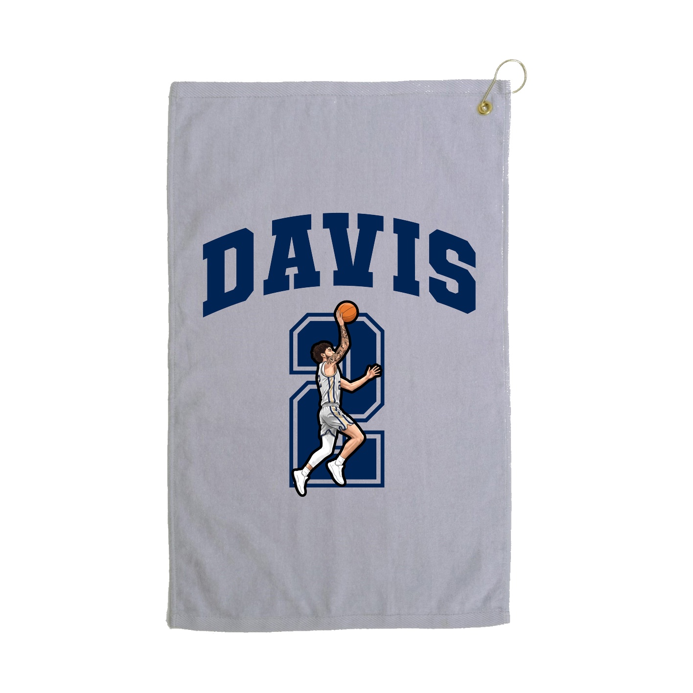Golf Towel — Number in Grey