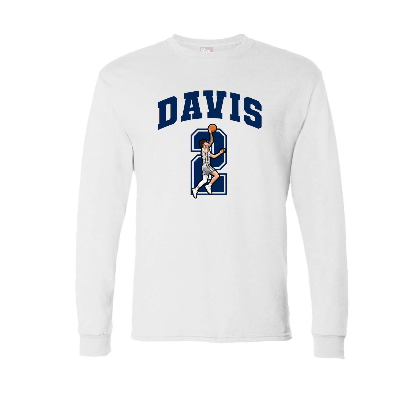 Long Sleeve Tee — Number in White