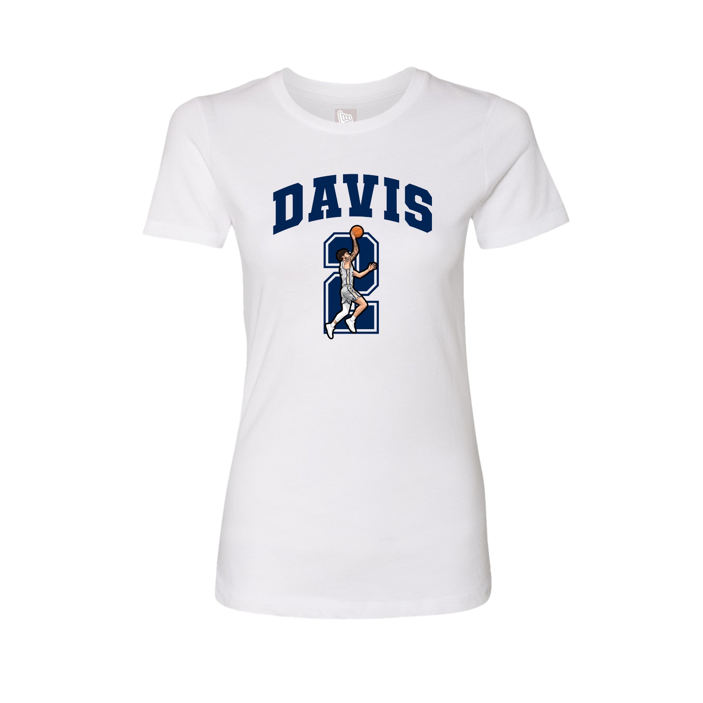 Fitted Women's Tee — Number in White