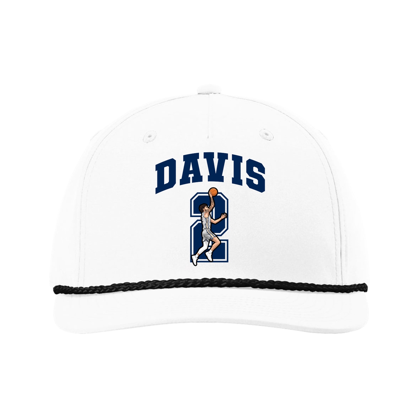 Five-Panel Classic Rope Cap — Number in White