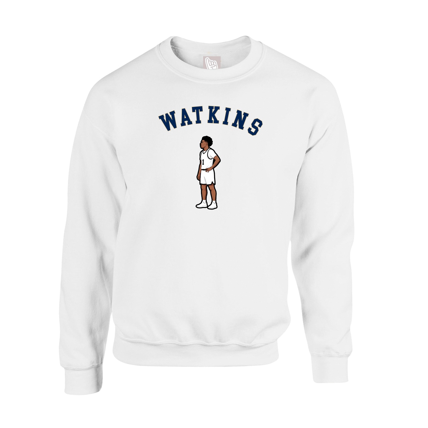 Fleece Crew — Shirsey Arch in White
