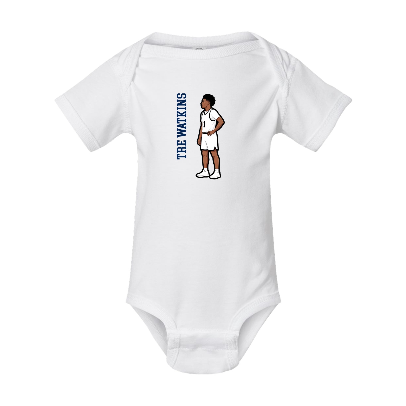 Baby Onesie — Name Vertical in White