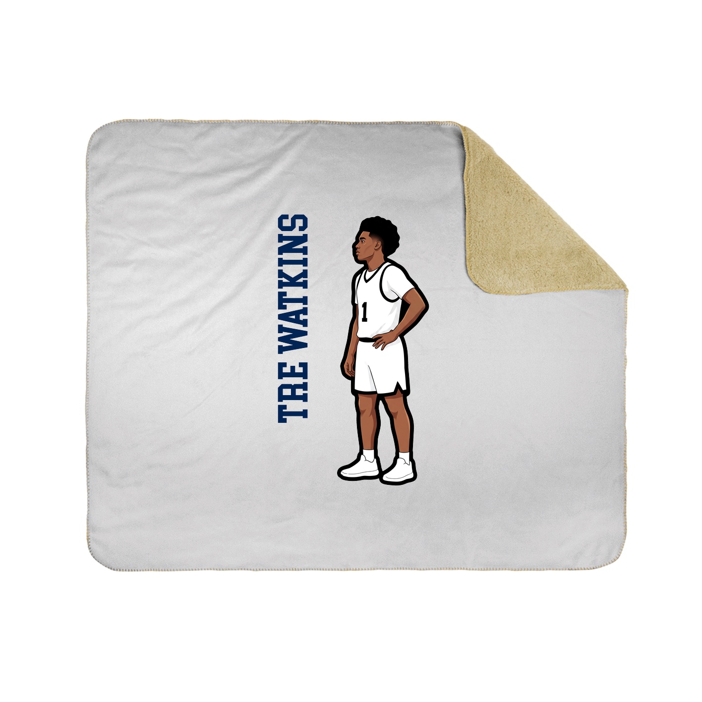 Throw Blanket — Name Vertical in White
