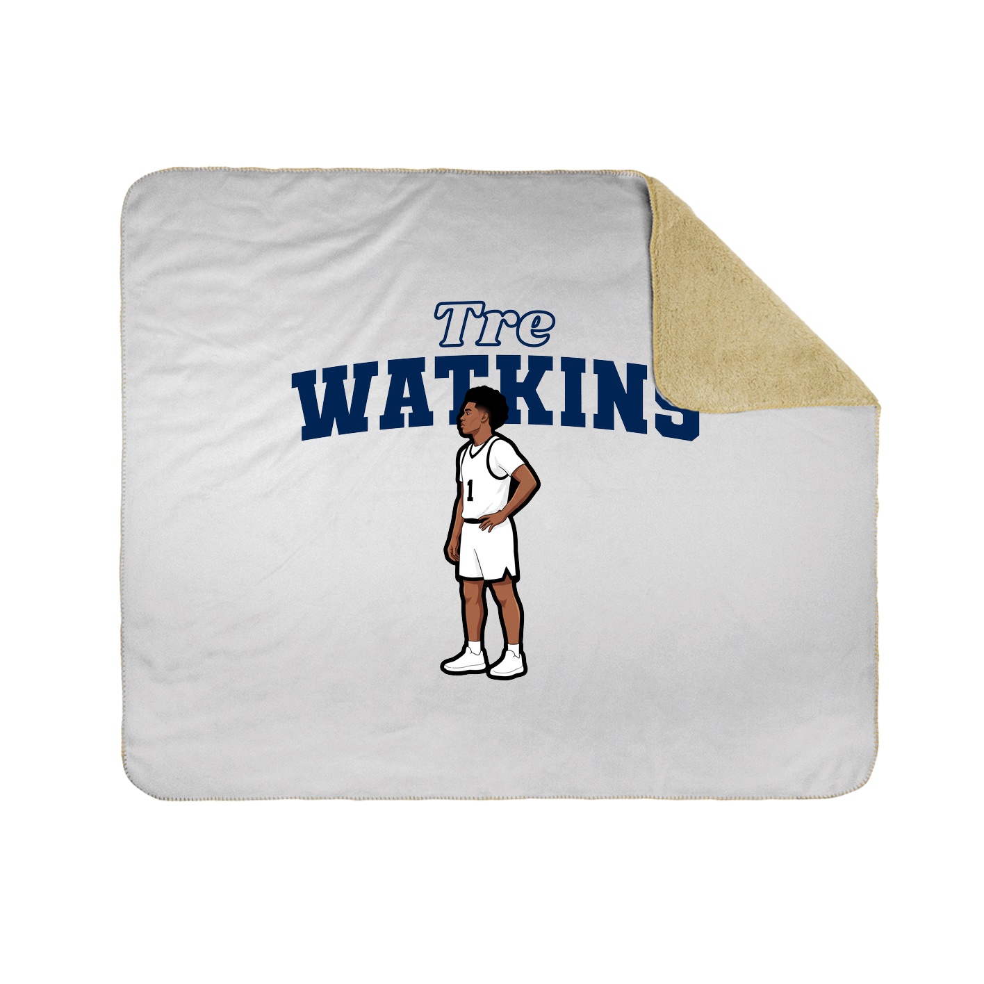 Throw Blanket — Name Arch in White