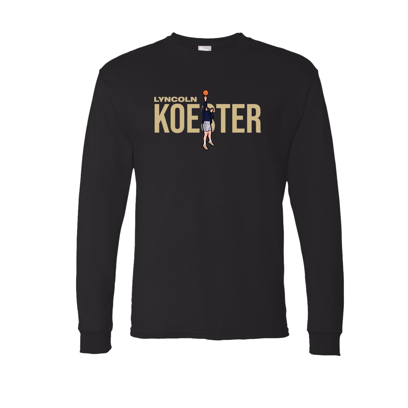 Long Sleeve Tee — Player Name in Black