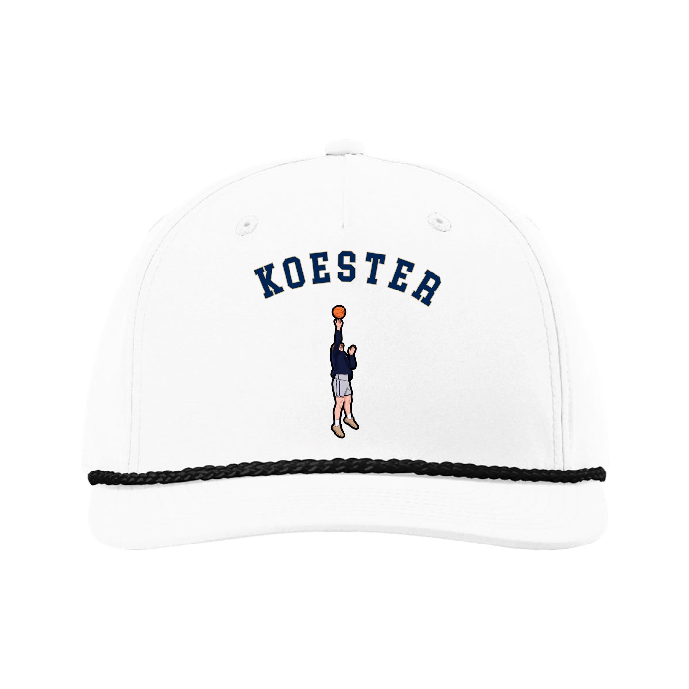 Five-Panel Classic Rope Cap — Shirsey Arch in White