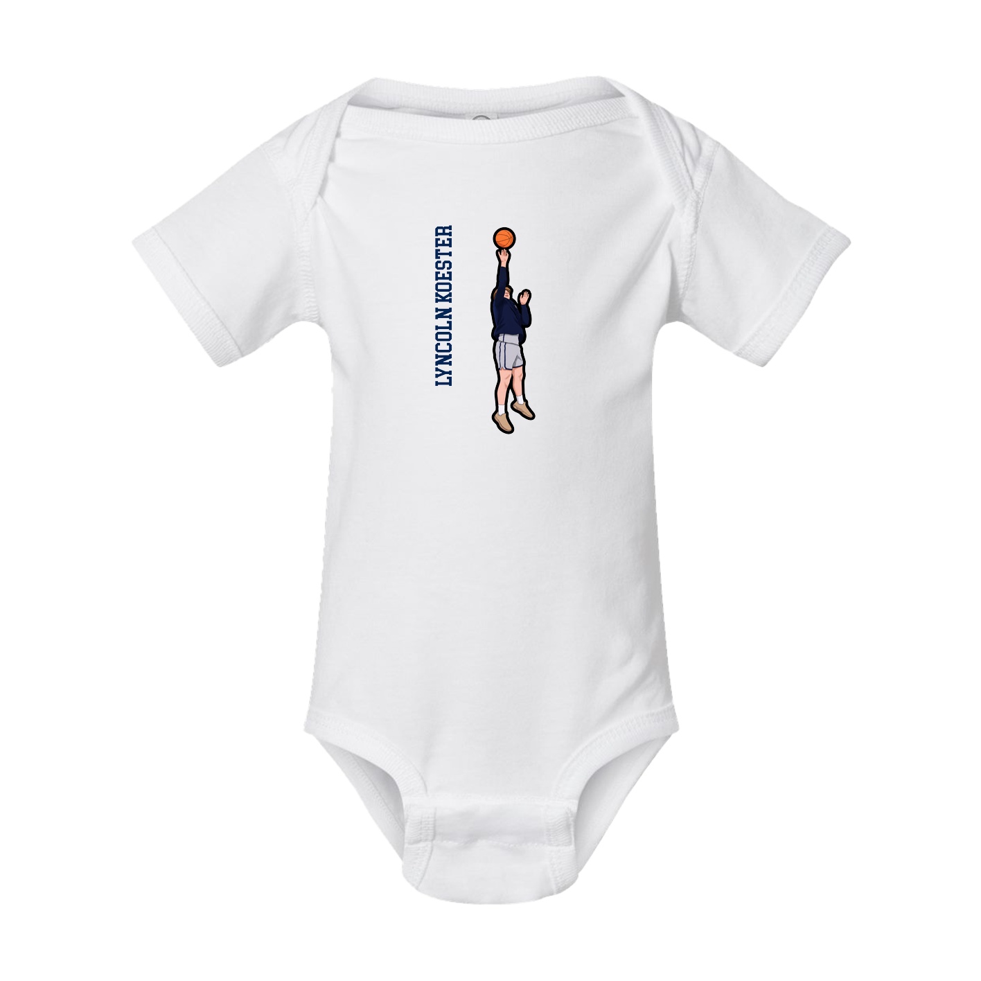 Baby Onesie — Name Vertical in White