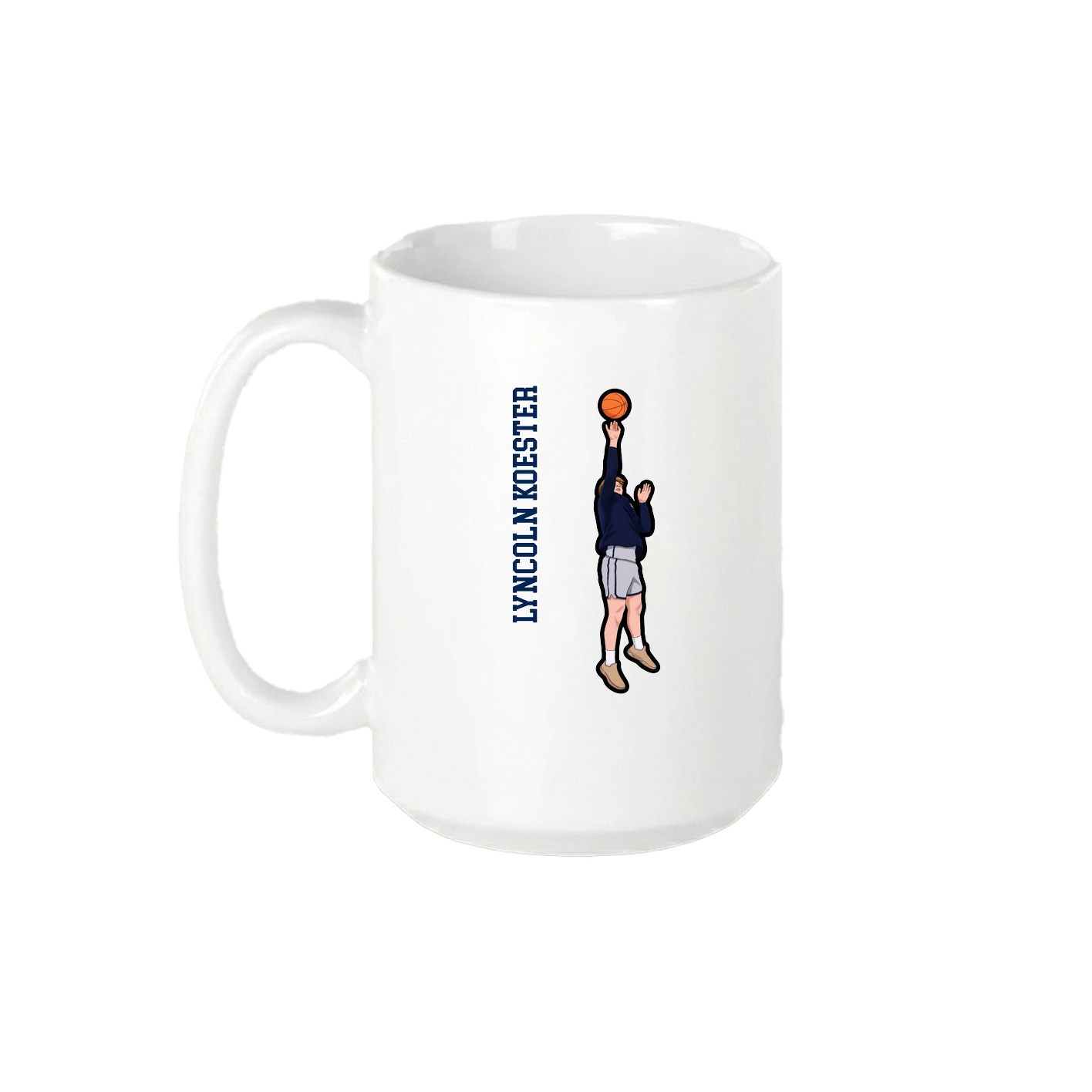 15oz Coffee Mug — Name Vertical in White
