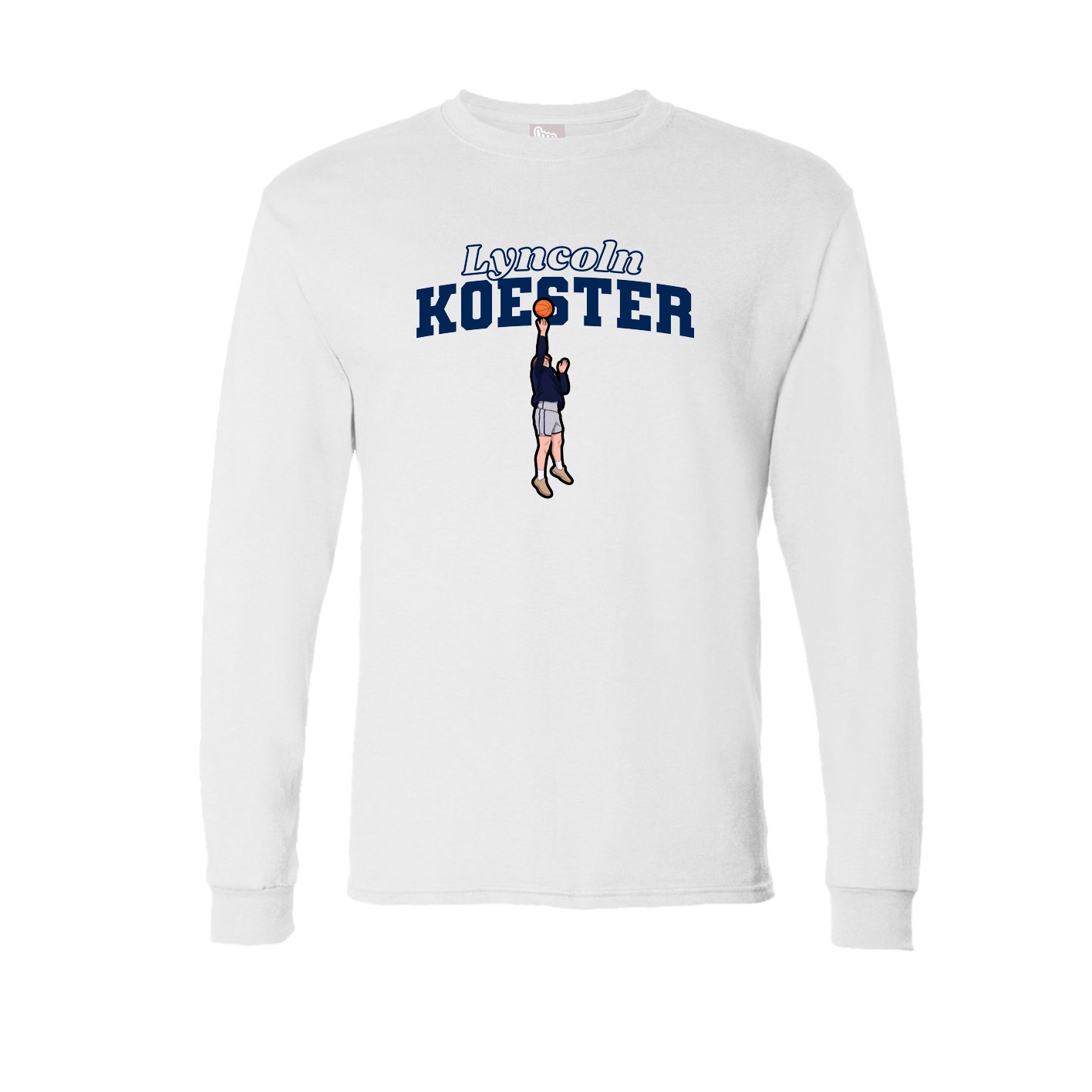 Long Sleeve Tee — Name Arch in White