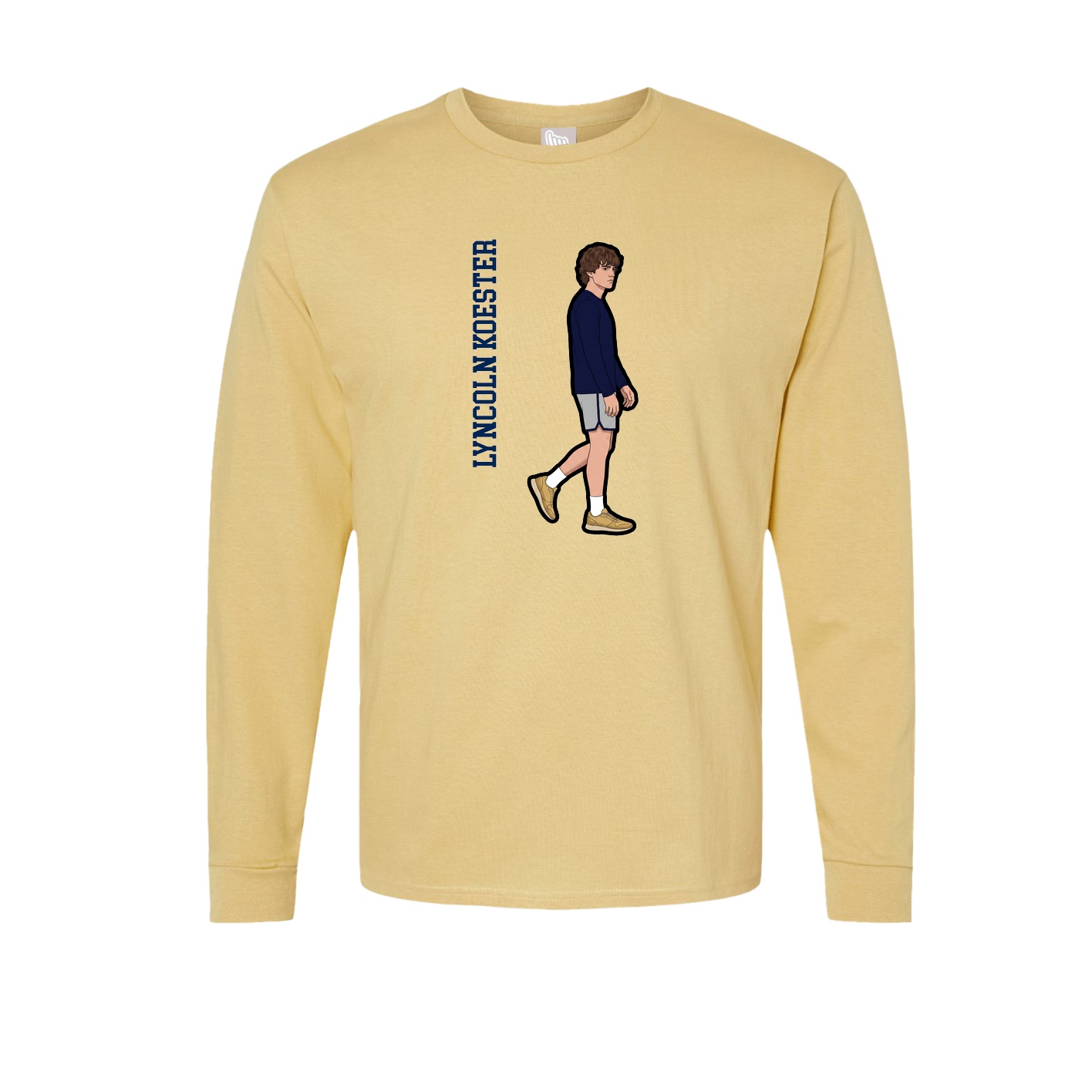 Long Sleeve Tee — Name Vertical in Vegas Gold