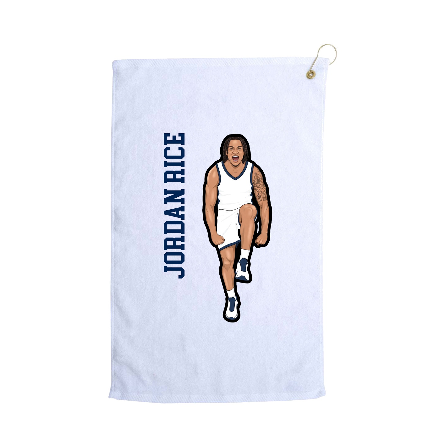 Golf Towel — Name Vertical in White