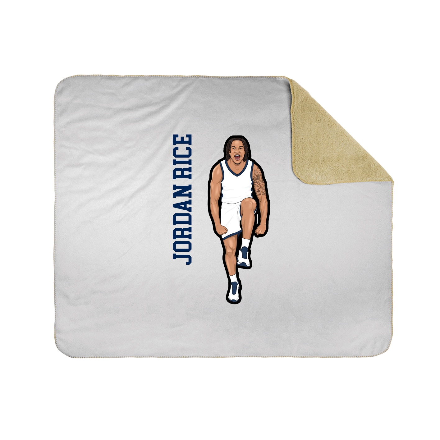 Throw Blanket — Name Vertical in White