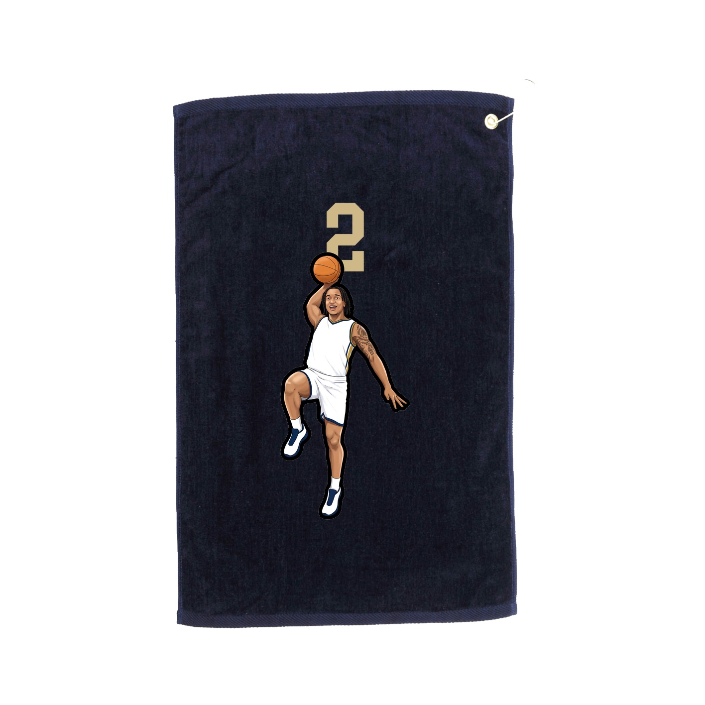 Golf Towel — Number Top in Navy