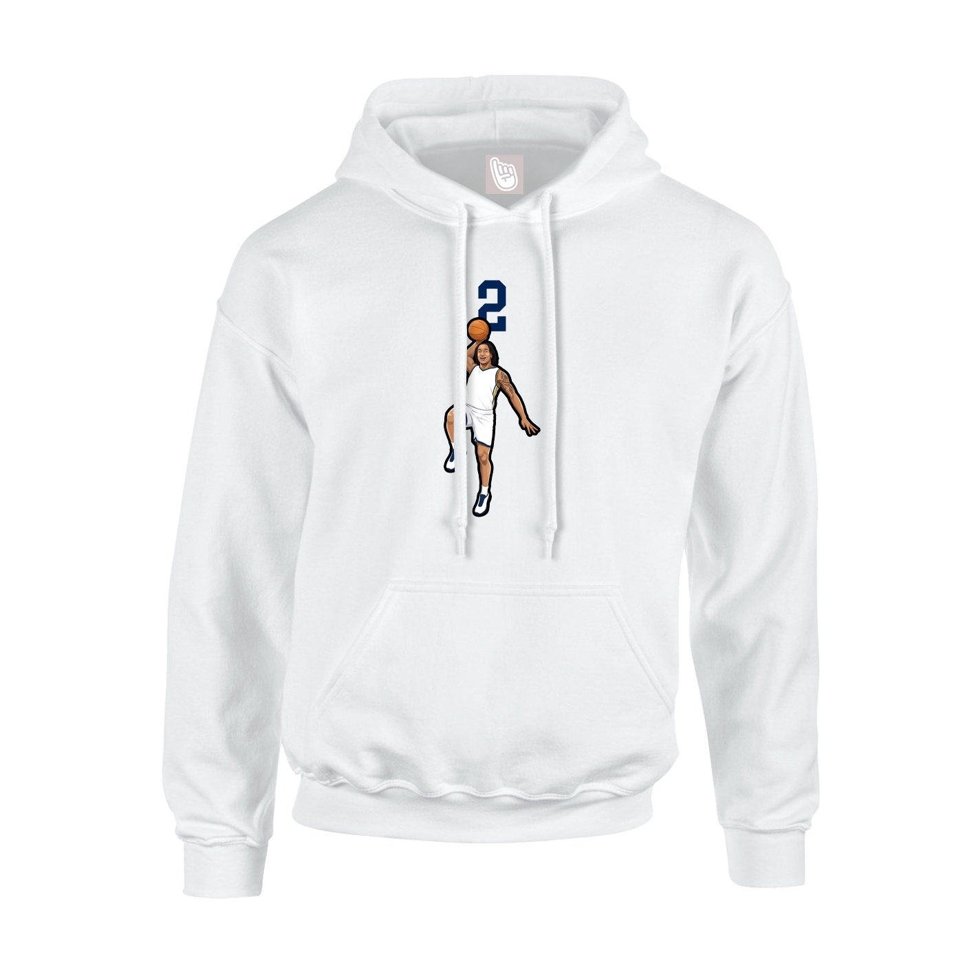 Hoodie — Number Top in White