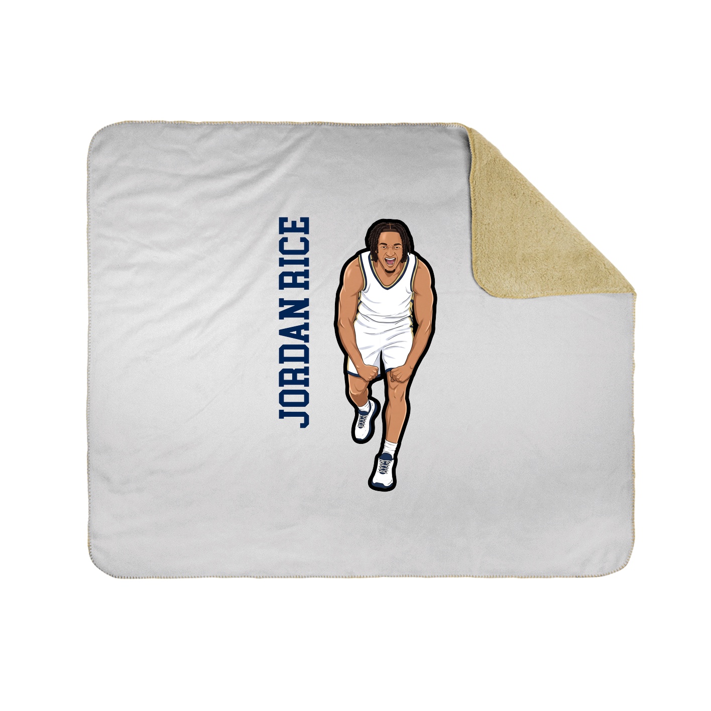 Throw Blanket — Name Vertical in White